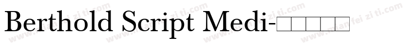 Berthold Script Medi字体转换